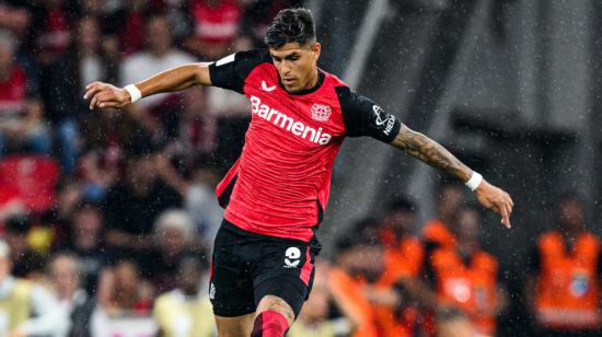 Piero Hincapié, durante la Supercopa de Alemania con el Bayer Leverkusen, el 17 de agosto de 2024.