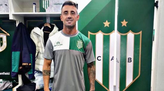 Damián Díaz con el uniforme Banfield, 20 de agosto de 2024.