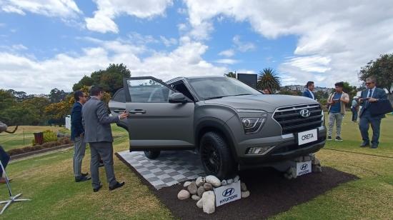 Exhibición de la versión Mate del modelo Creta de Hyundai, ensamblado en Ecuador, en un evento en Quito, el 21 de agosto de 2024.