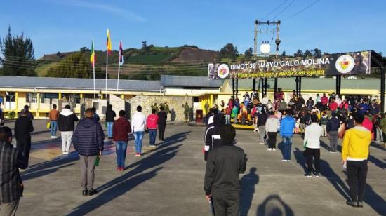 Imagen referencial de acuartelamiento en la Unidad Militar Mayor Galo Molina, en Tulcán.