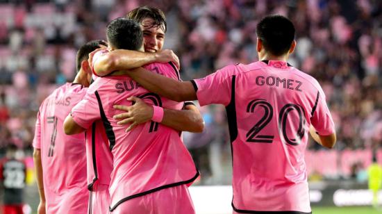 Jugadores del Inter Miami celebrando su gol ante Toronto FC, 8 de agosto de 2024.