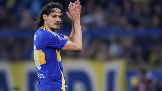 Edinson Cavani, durante un partido con Boca Juniors en la Copa Libertadores, el 16 de agosto de 2024.