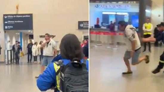 Un hombre amenaza con quitarse la vida en el Aeropuerto Internacional El Dorado de Bogotá, en agosto de 2024.