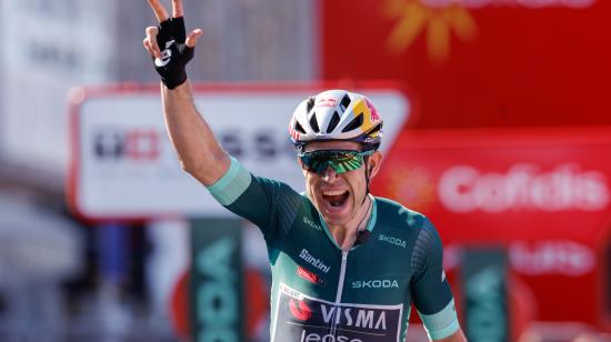 Wout Van Aert, en la meta de la Etapa 10 de la Vuelta a España, el 27 de agosto de 2024.