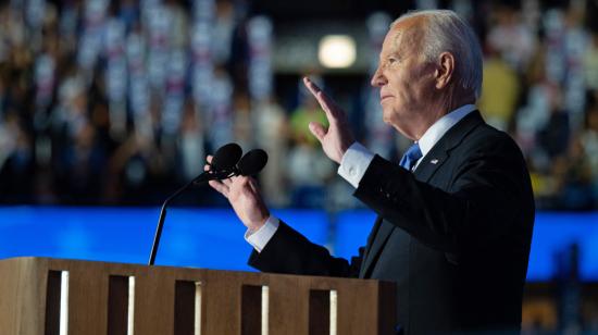 Joe Biden durante la Convención Nacional Demócrata de 2024 en Chicago, 20 de agosto de 2024.