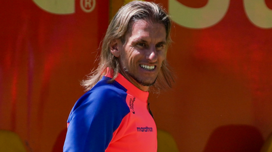 Sebastián Beccacece durante un recorrido por la Casa de la Selección, en Quito, el 27 de agosto de 2024.