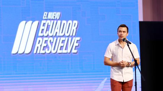 El presidente Daniel Noboa en un evento en Guayaquil, el 29 de agosto de 2024.