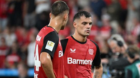 Jugadores del Bayer Leverkusen en el partido ante el Leipzig, 31 de agosto de 2024.