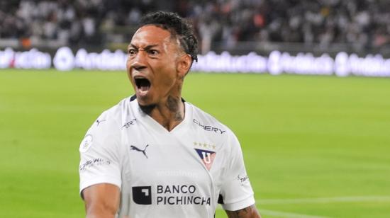 José Quintero festejando su gol ante Barcelona SC, 31 de agosto de 2024.