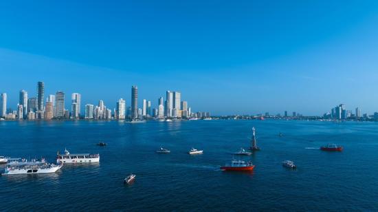 Vista de Cartagena de Indias, desde el mar Caribe. Imagen referencial.