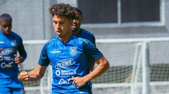 Jeremy Sarmiento durante un entrenamiento con la selección de Ecuador, 2 de septiembre de 2024.