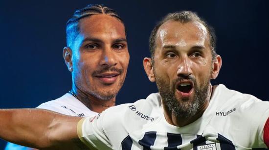 Paolo Guerrero y Hernán Barcos, dos jugadores muy recordados en Liga de Quito, que hoy se juntan en Alianza Lima.