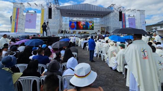 Lugar de la misa inaugural del 53° Congreso Eucarístico Internacional en el Parque Bicentenario de Quito, el 8 de septiembre de 2024.