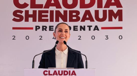 La presidenta electa de México, Claudia Sheinbaum, en una conferencia de prensa en Ciudad de México, el lunes 9 de septiembre de 2024.