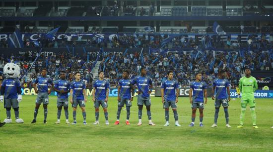 Jugadores de Emelec, durante un partido en el estadio George Capwell, el 8 de septiembre de 2024.