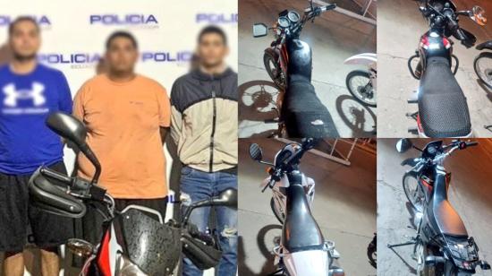 Tres extorsionadores detenidos en la provincia de El Oro, en un operativo ejecutado el 12 de septiembre de 2024.