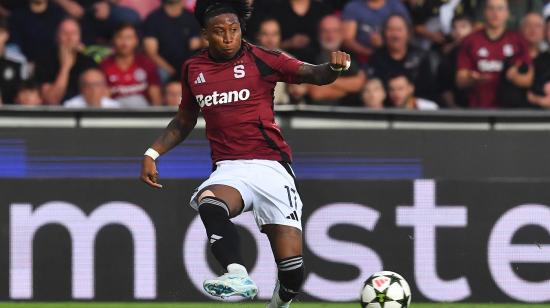 Angelo Preciado, marcapunta ecuatoriano del Sparta Praga, durante el partido de Champions de este miércoles 18 de septiembre.