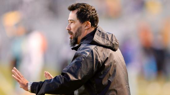 Pablo Sánchez, entrenador de Liga de Quito, en el partido ante Aucas, jugado el pasado 18 de agosto.