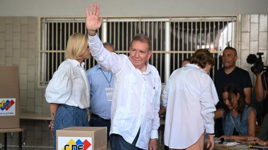 Edmundo Gonzalez Urrutia durante las elecciones en Venezuela, 28 de julio de 2024.