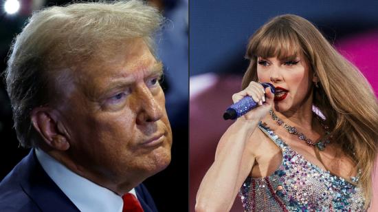 El candidato presidencial Donald Trump y la cantante Taylor Swift, 15 de septiembre de 2024.