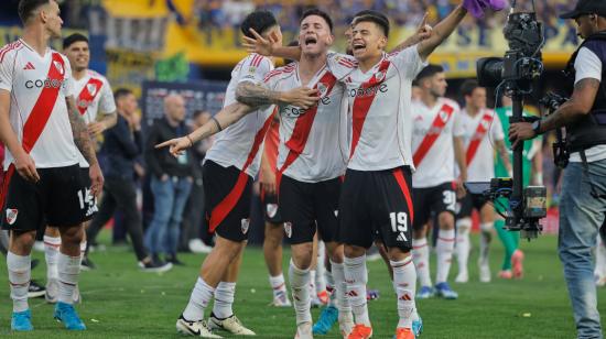 Los jugadores de River Plate celebran la victoria ante Boca Juniors, el 21 de septiembre de 2024.