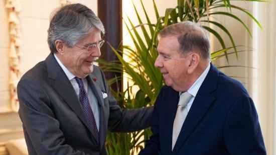 Guillermo Lasso y Edmundo González en una reunión en Madrid, 23 de septiembre de 2024.