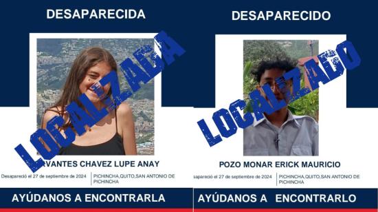 Dos adolescentes reportados como desaparecidos, fueron localizados este 30 de septiembre de 2024.