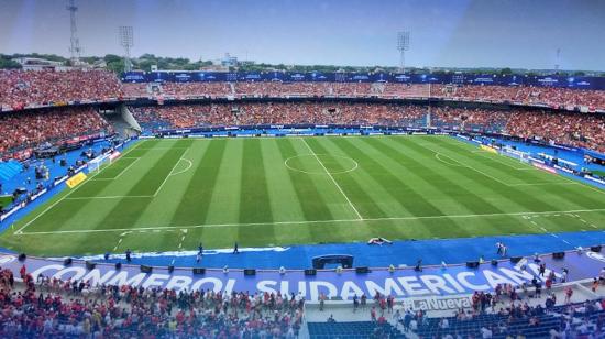 El estadio Nueva Olla, de Cerro Porteño, antes de un partido de la Copa Sudamericana.