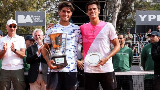 Francisco Comesaña y Federico Coria en el Challenger de Buenos Aires, 2023.