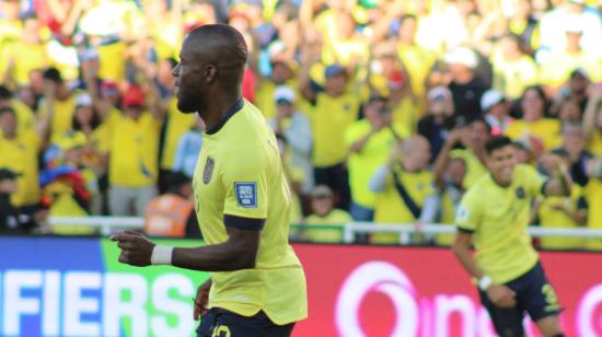 Enner Valencia festejando su gol ante Perú por Eliminatorias, 10 de septiembre de 2024.