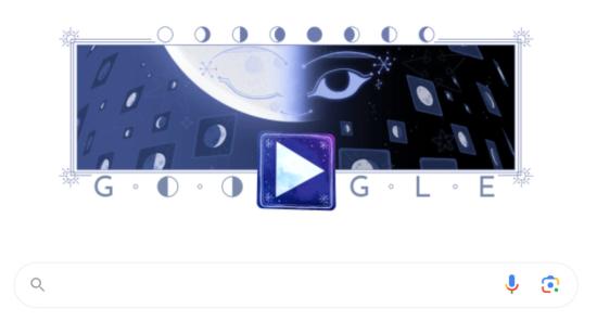 El Doodle interactivo de Google sobre la última media luna de octubre, 24 de octubre de 2024.