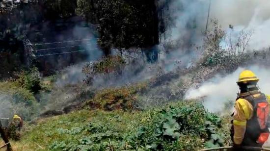 Incendio forestal en Guápulo fue controlado, pero se recomienda circular con precaución por el humo