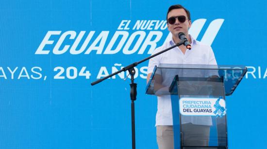 El presidente Daniel Noboa participó el 8 de noviembre de 2024 en la conmemoración de los 204 años de provincialización de Guayas.