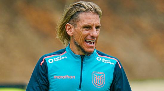 Sebastián Beccacece, durante un entrenamiento con la selección de Ecuador, el 9 de noviembre de 2024.