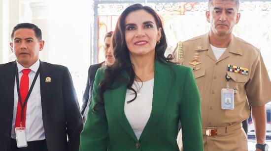 La vicepresidenta Verónica Abad, en una visita a la Cancillería en Quito, el 20 de septiembre de 2023.