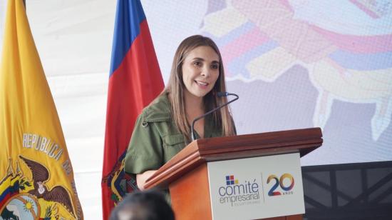 María Paz Jervis, presidenta del Comité Empresarial Ecuatoriano, en un evento del gremio, el 8 de noviembre de 2024.