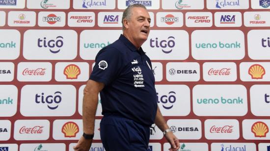 Gustavo Alfaro, durante una rueda de prensa de la selección de Paraguay, el 13 de noviembre de 2024.