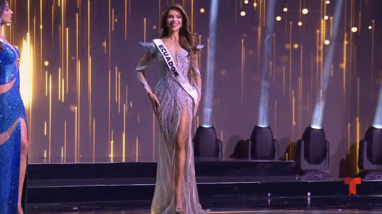 Mara Topic con el traje de gala en la preliminar del Miss Universo, 14 de noviembre de 2024.