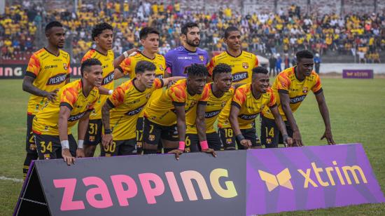 Los jugadores de Barcelona SC, antes de enfrentar a El Nacional en la Copa Zapping, el 16 de noviembre de 2024.