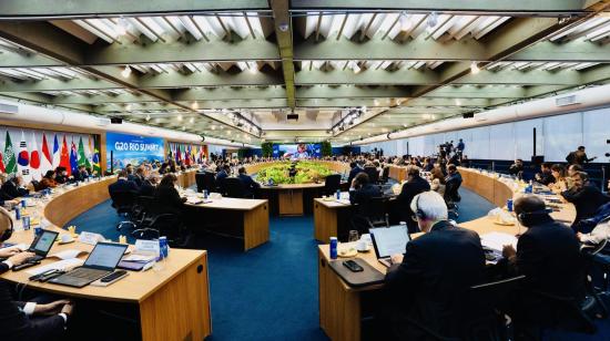 Una vista general de la sesión inaugural de la cumbre del G20 en Rio de Janeiro, en Brasil, el 18 de noviembre de 2024.