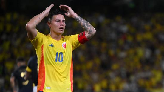 James Rodríguez, durante el partido de Ecuador ante Colombia por Eliminatorias, el 19 de noviembre de 2024.