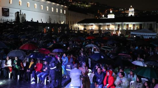 Acto del pregón de Fiestas de Quito en San Francisco del 26 de noviembre de 2023.