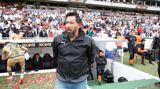 Pablo Sánchez, antes del partido entre Liga de Quito e Independiente del Valle, el 9 de noviembre de 2024.