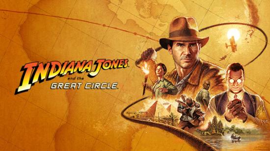 Poster promocional del videojuego Indiana Jones y el Gran Círculo, disponible para Windows y Xbox Series S|X