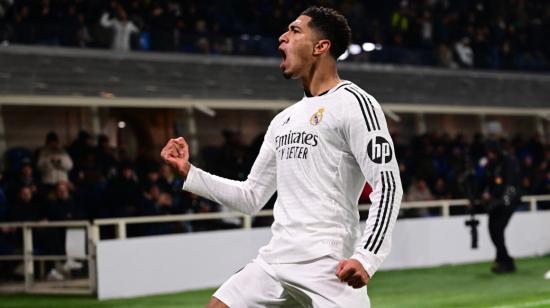 Jude Bellingham, del Real Madrid, celebra un gol contra el Atalanta en la Fecha 6 de la Champions League, el 10 de diciembre de 2024.