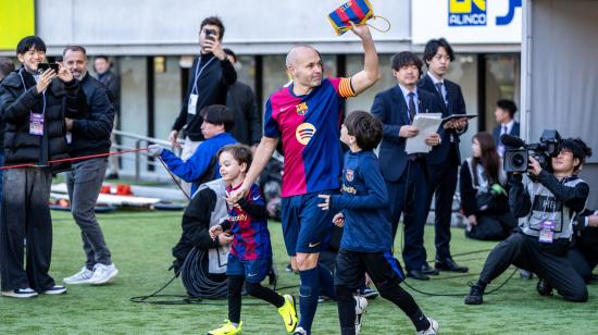 Andrés Iniesta, durante su partido de retiro, el 14 de diciembre de 2024.