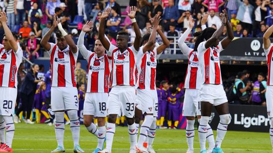 Jugadores de Liga de Quito, durante la final de la LigaPro, el 14 de diciembre de 2024.