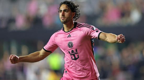 Leonardo Campana celebra un gol del Inter Miami ante el DC United, el 18 de mayo de 2024.