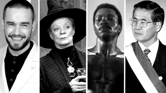 Imágenes de Liam Payne, Maggie Smith, Carl Weathers y Alberto Fujimori.