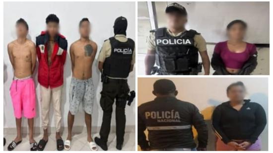 Cinco supuestos miembros de una facción de Los Choneros fueron detenidos con armas en Santa Elena.